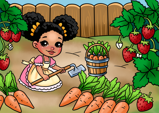 Sara Gardening- 5 Postcard