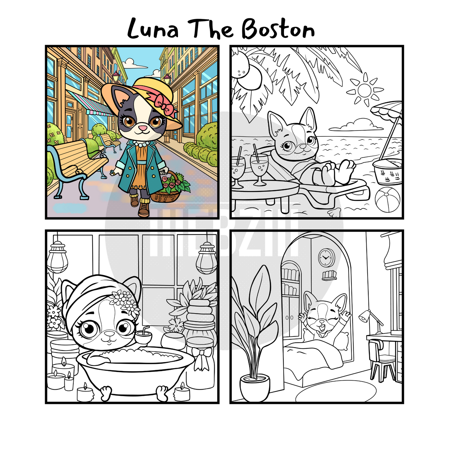 Luna The Boston: Coloring Pages