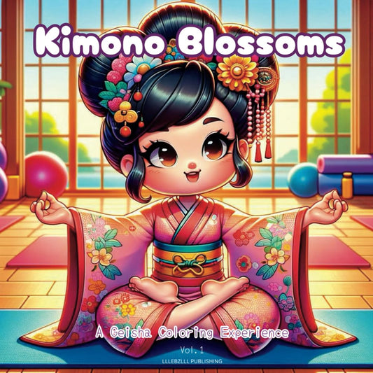 Kimono Blossoms V.1: A Geisha Coloring Experience