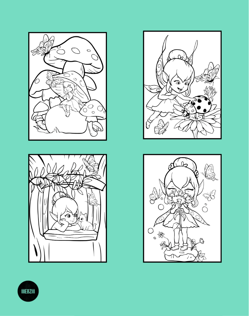 Fairy Delights: Hand Drawn Coloring Book For Both Kids and Adults