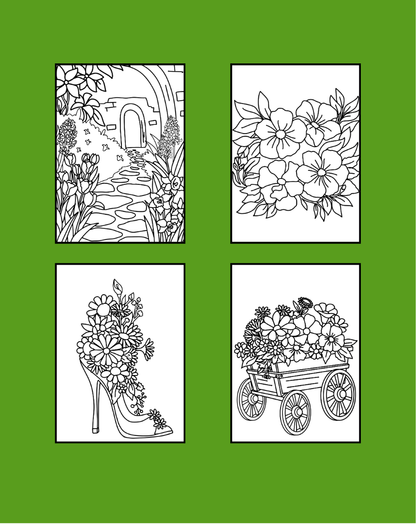 Flower Petals: A Relaxing Floral Coloring Book for Adults and Kids