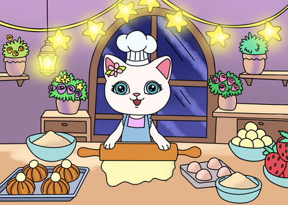 Fancy Cat Bakery - 5 Postcard