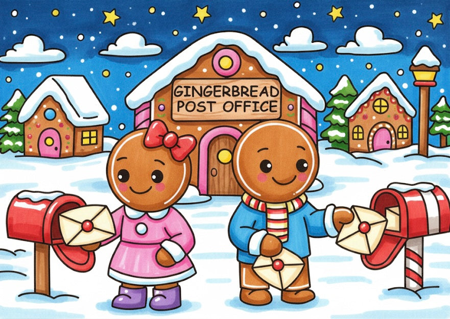 Gingerbread Man Post Office 5 Postcard