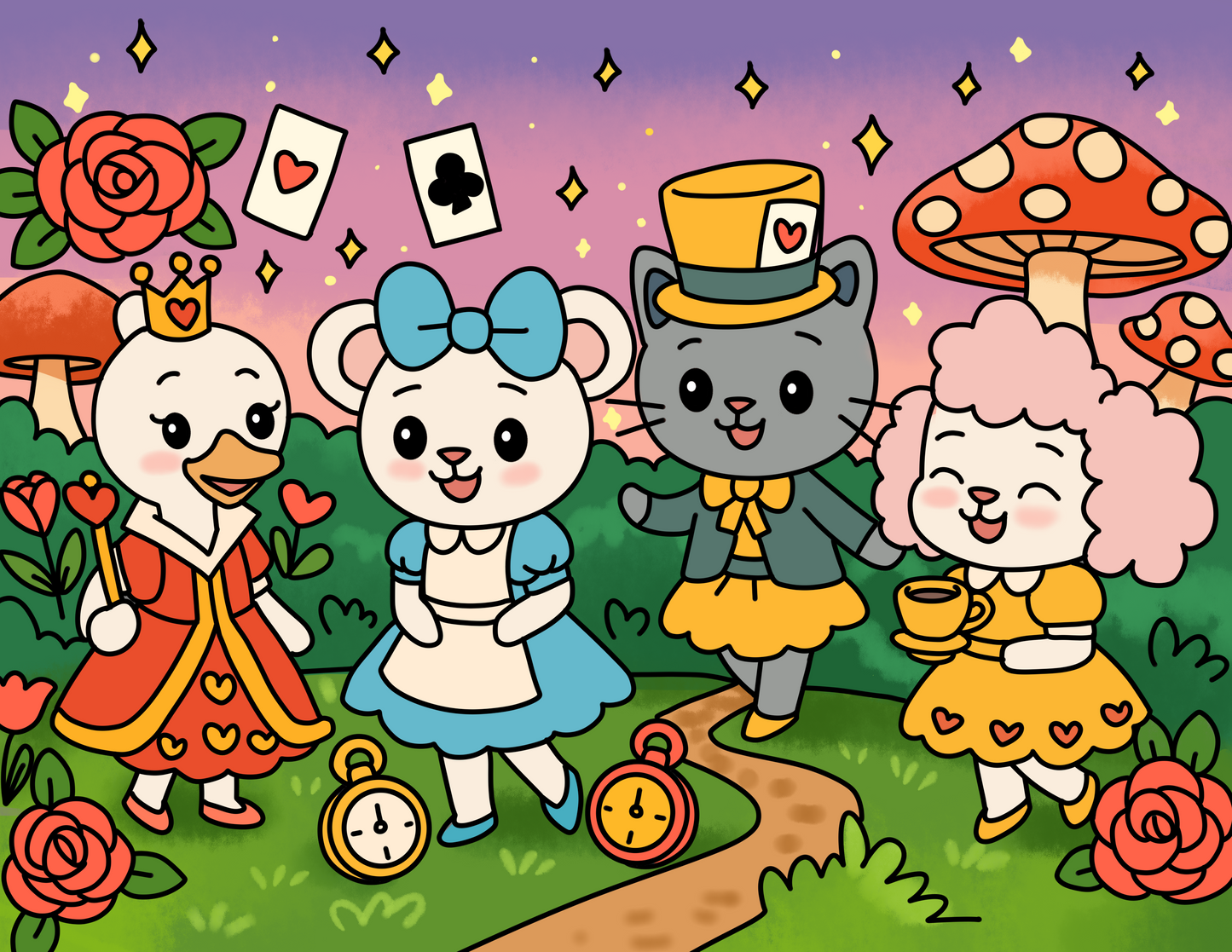 Mini Ballerinas in Wonderland - 5 Postcard