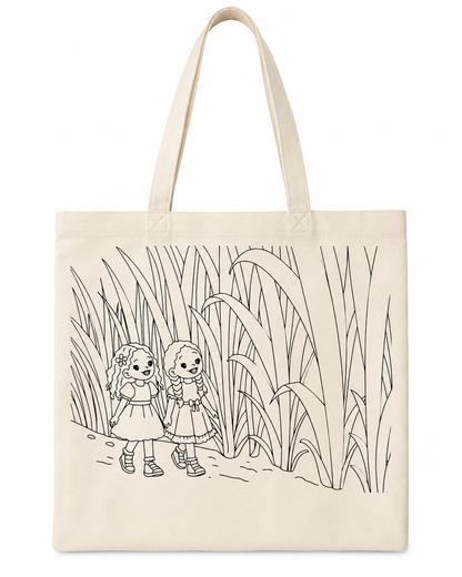 Little Ladies Big World Canvas Tote Bag