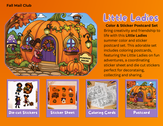 Little Ladies Postcard & Sticker Set - Fall Mail