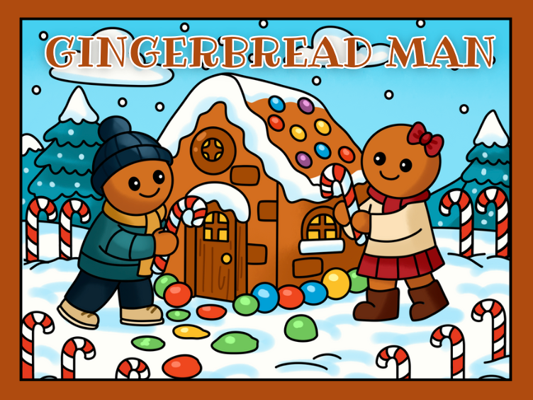 Gingerbread Man Coloring Book Bundle (Card-stock)